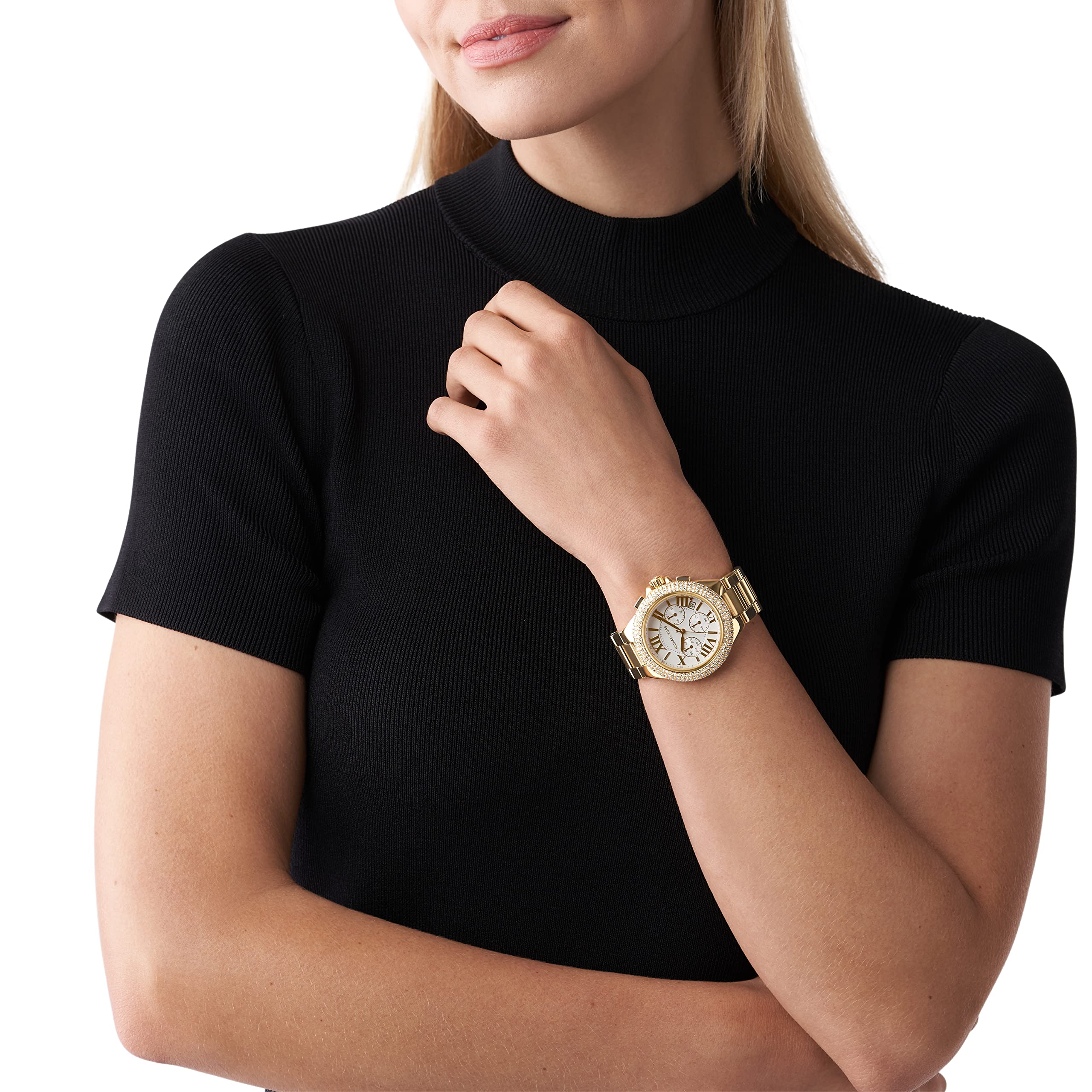 MICHAEL KORS Camille MK6994 Gold Chronograph Watch - Image 5