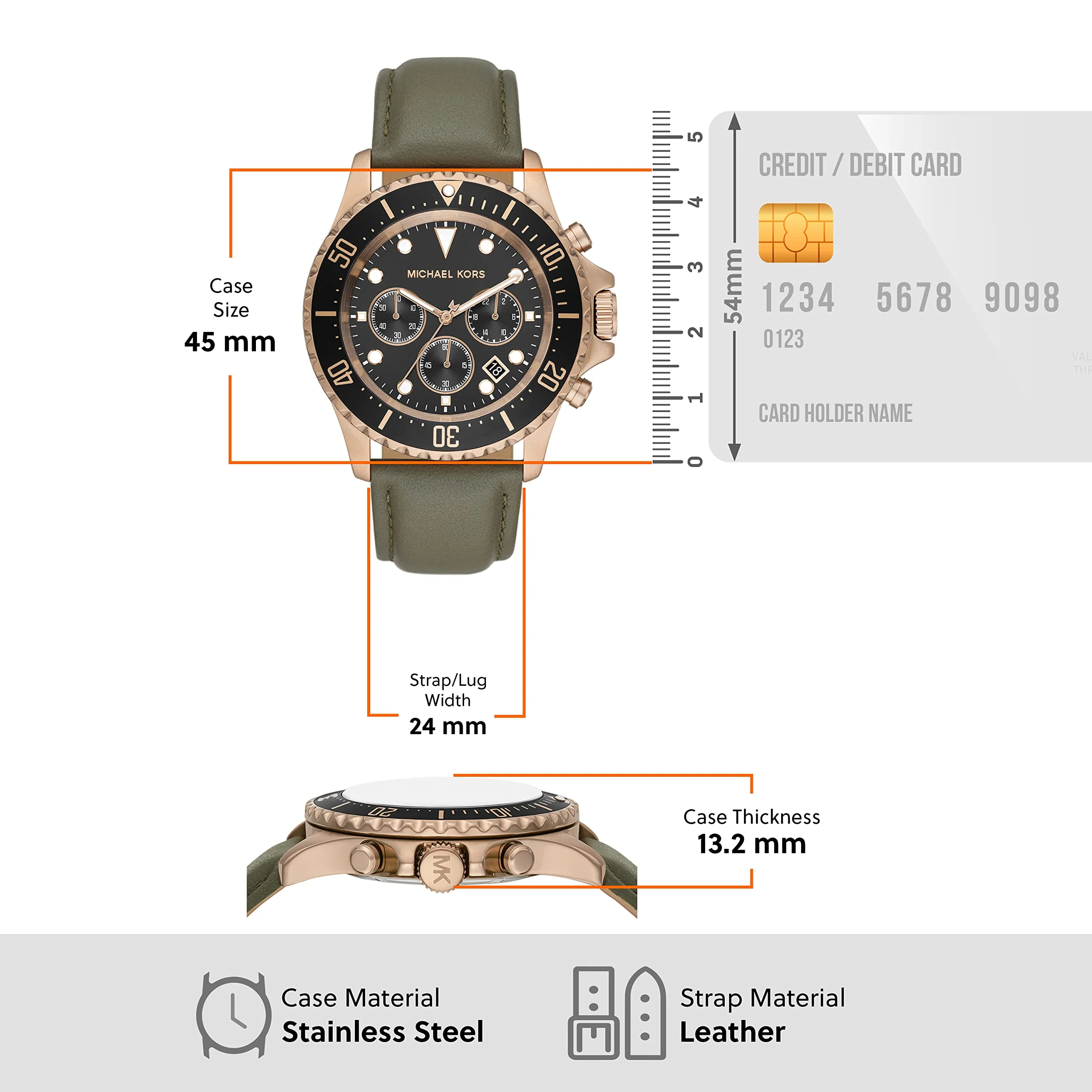 MICHAEL KORS EVEREST MK9090 Chronograph Leather Watch - Image 5