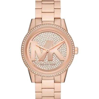 Michael Kors MK6863 Elegant Women's Watch 41mm Stainless Steel Bracelet Pink Gold Color 2-Year Warranty