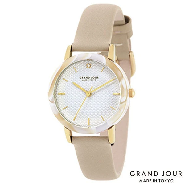 MJGJQA06BE MJGJQA06-BE Fashion Watch GRAND JOUR Made in Tokyo Beige Stylish Design Water Resistant Quartz Movement