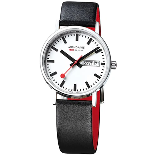 Mondaine A667 Classic Day-Date 36mm Grape Leather Genuine Swiss Movement 2-Year Warranty - Image 3