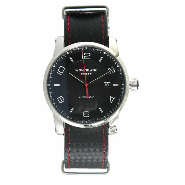 MONTBLANC 115361 Time Walker Black Watch with 2 Year Warranty, Precision Quartz Movement, and Sleek Design for Timeless Style