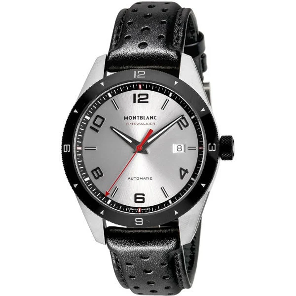 MONTBLANC 116058 TIMEWALKER Silver Chronograph Watch with 2 Year Warranty, Elegant Design, and Precision Engineering