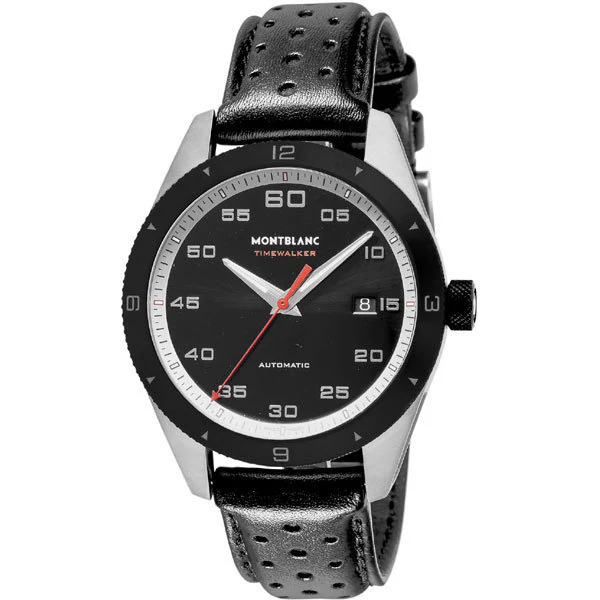 MONTBLANC 116061 TIMEWALKER Black Luxury Watch with Chronograph Function, 2 Year Warranty and Elegant Design for Timeless Style