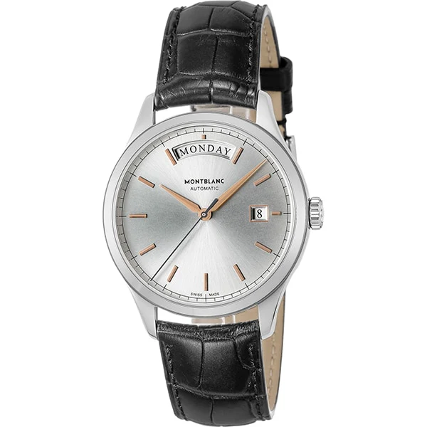 MONTBLANC 118224 Heritage Chronometrie Day Date Men's Watch with Alligator Strap and 2 Year Warranty for Timeless Style and Precision
