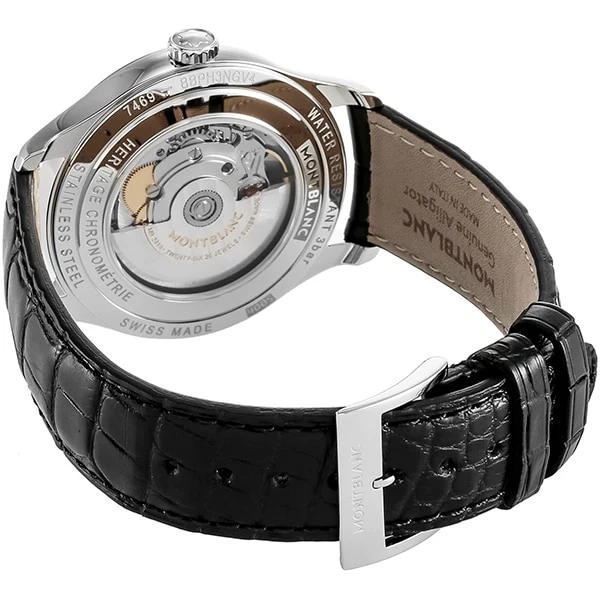 MONTBLANC 118224 Heritage Chronometrie Day Date Men's Watch with Alligator Strap and 2 Year Warranty for Timeless Style and Precision - Image 5