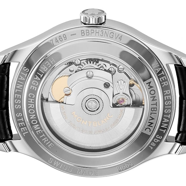 MONTBLANC 118224 Heritage Chronometrie Day Date Men's Watch with Alligator Strap and 2 Year Warranty for Timeless Style and Precision - Image 6