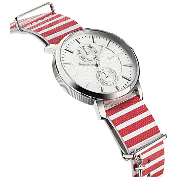 NAUTICA NAPCMS901 Coral Gables Multi Women's Leather Band Watch Elegant Design Water Resistant Stylish Timepiece