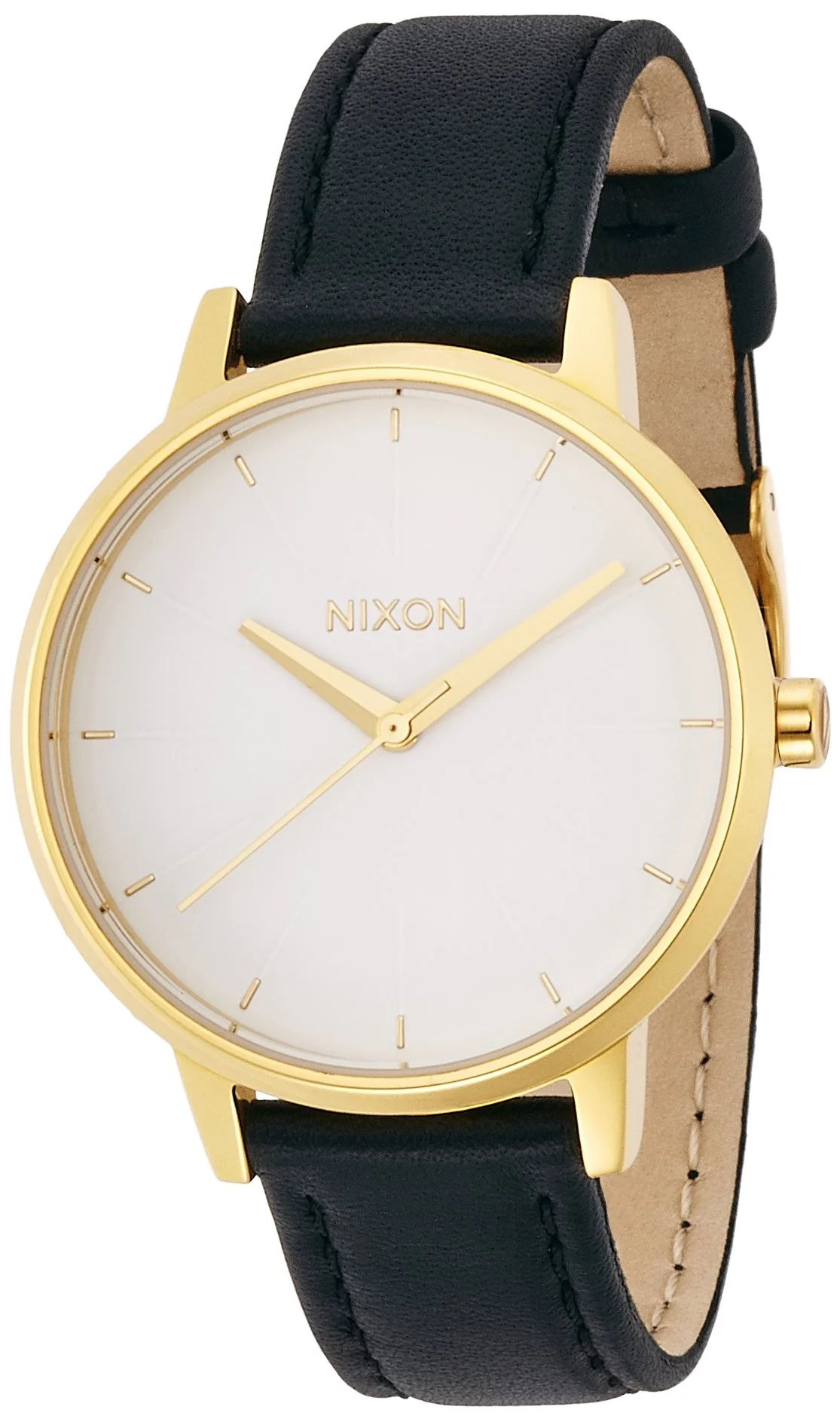 NIXON Kensington A108-1964 Gold/White/Black Leather Women's Watch