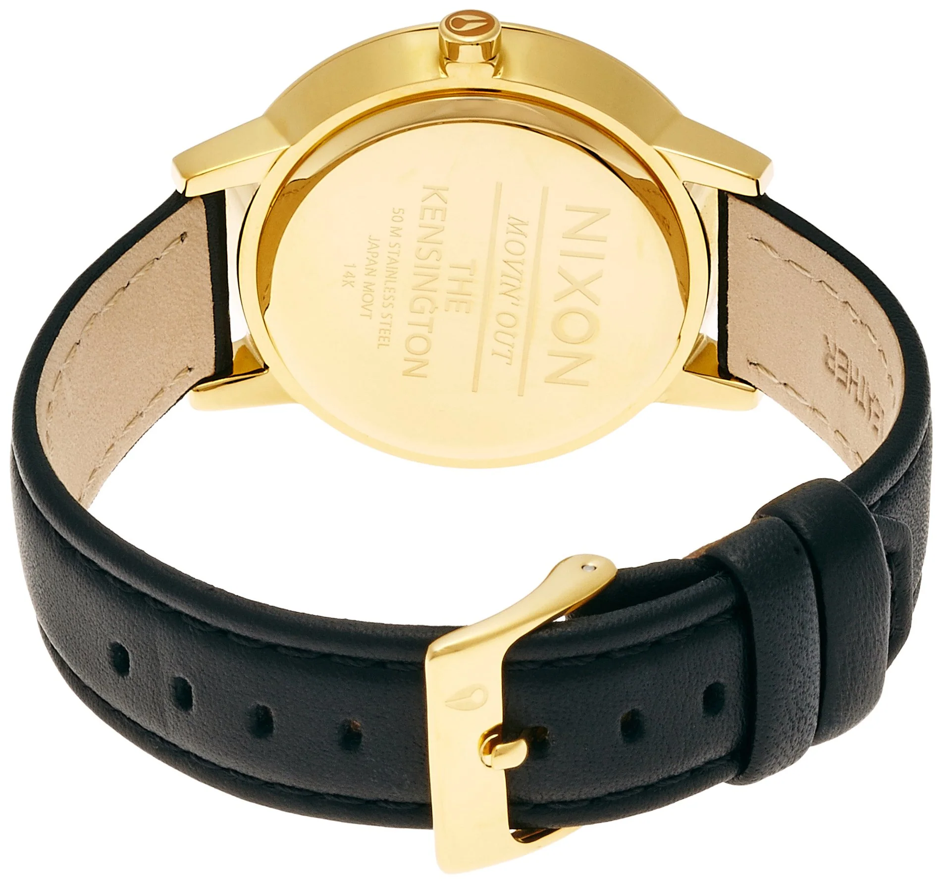 NIXON Kensington A108-1964 Gold/White/Black Leather Women's Watch - Image 2