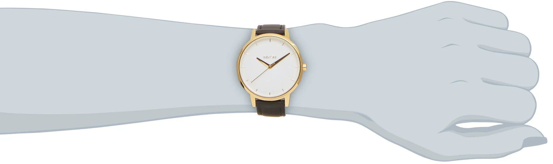 NIXON Kensington A108-1964 Gold/White/Black Leather Women's Watch - Image 4