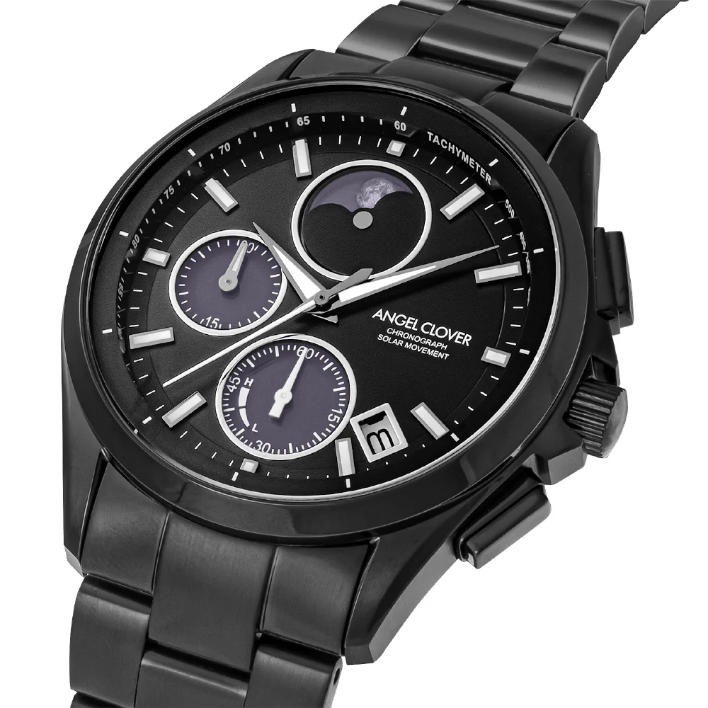 NLUS41BKELT Luce Solar Eco-Friendly Watch 1-Year Warranty Black Stainless Steel Elegant Design - Image 2
