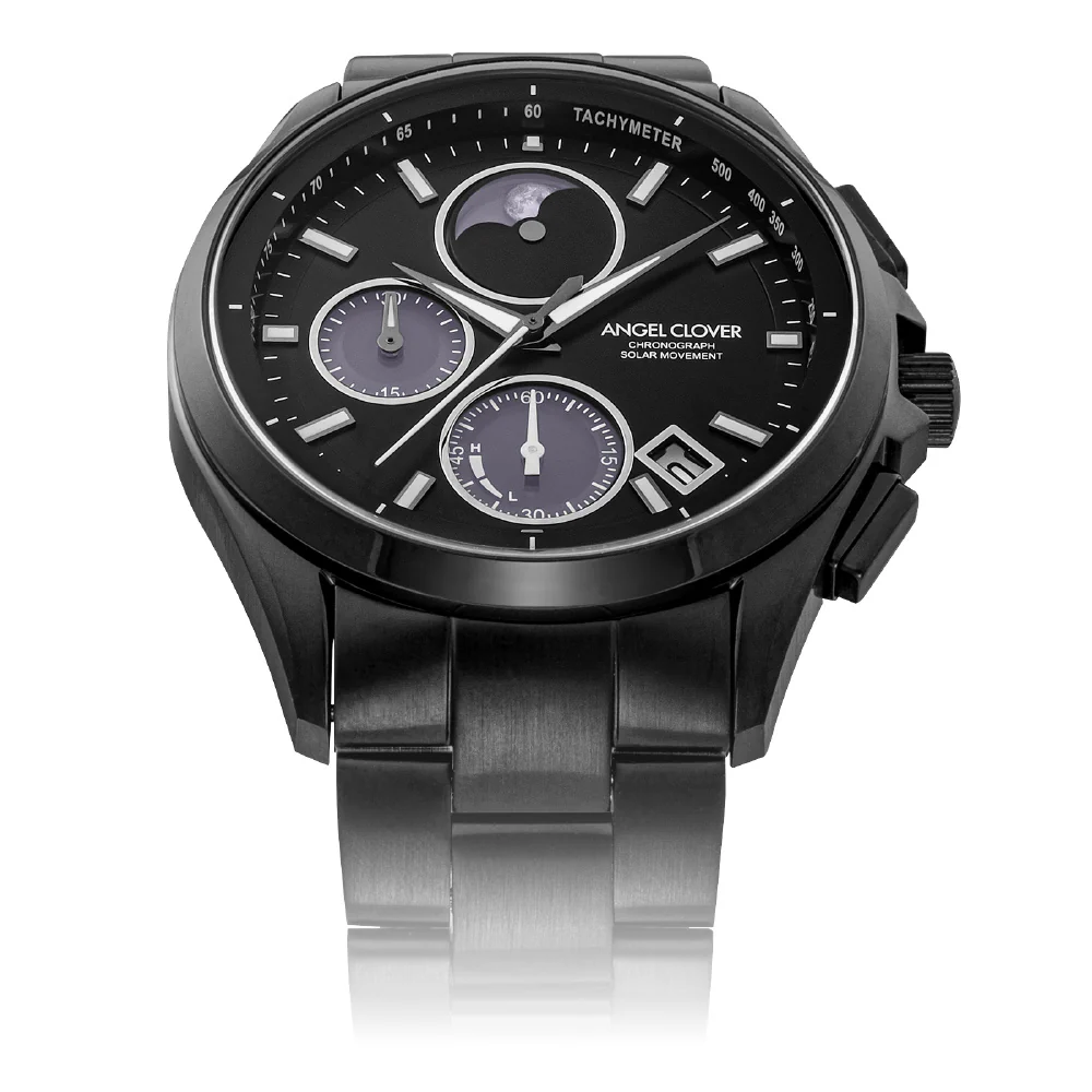 NLUS41BKELT Luce Solar Eco-Friendly Watch 1-Year Warranty Black Stainless Steel Elegant Design - Image 3