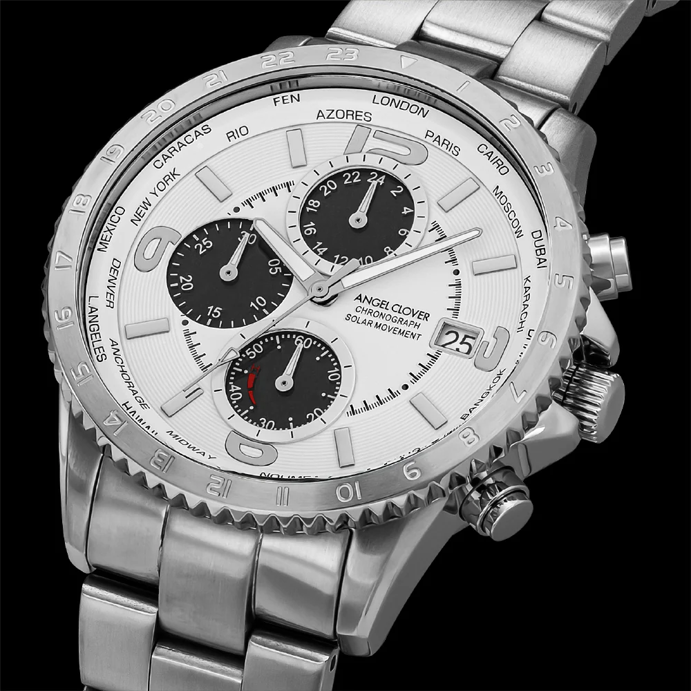 NMOS44SSWH NMOS44SSWH Mondo Solar Watch 1-Year Warranty White Eco-Friendly Solar Power Stylish Design - Image 2