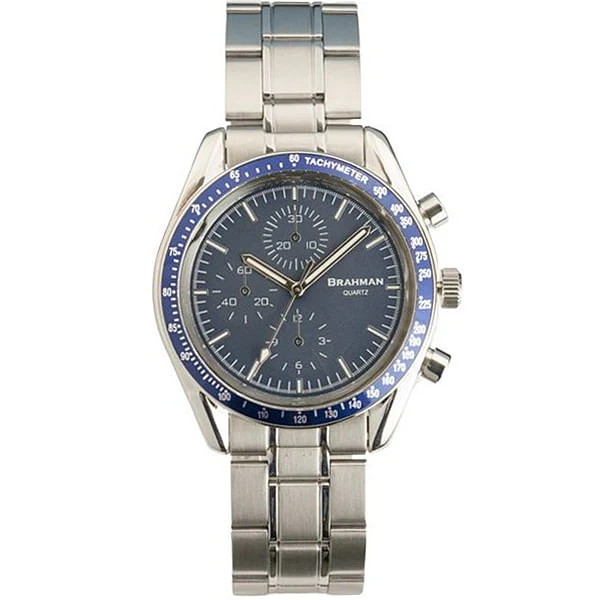 No Brand BR002-03 Stylish Fake Chronograph Blue Watch Water Resistant Quartz Movement Elegant Design - Image 3