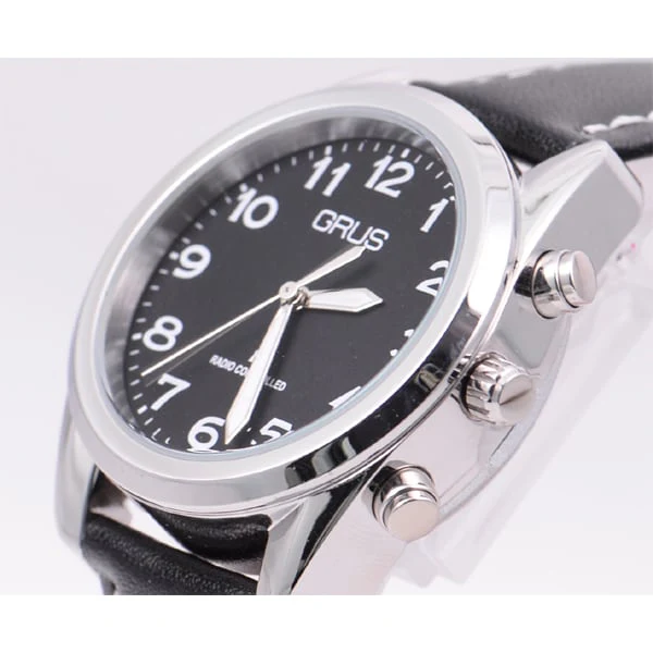 No Brand GRS003-03 Voice-Controlled Atomic Watch with Backlight Alarm Water Resistant Stylish Design