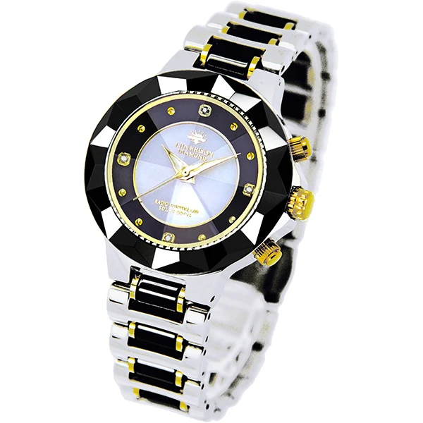 No Brand JH-024A-LBW Solar Radio-Controlled Watch Metal Band Black/White Eco-Friendly Design Water Resistant Stylish