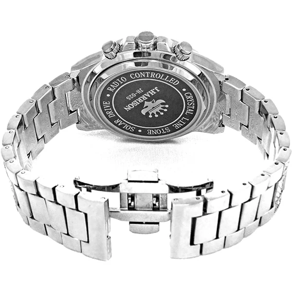 No Brand JH-025A-SB Solar Powered Radio Controlled Metal Bracelet Silver Elegant Design Water Resistant - Image 5