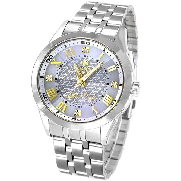 No Brand JH-082A-MWT Solar Powered Radio Controlled Watch Water Resistant Elegant Design Stylish Timepiece