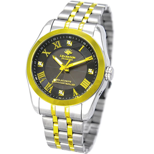No Brand JH-096A-MGB Solar Radio-Controlled Watch Metal Strap Black Eco-Friendly Durable Design - Image 3