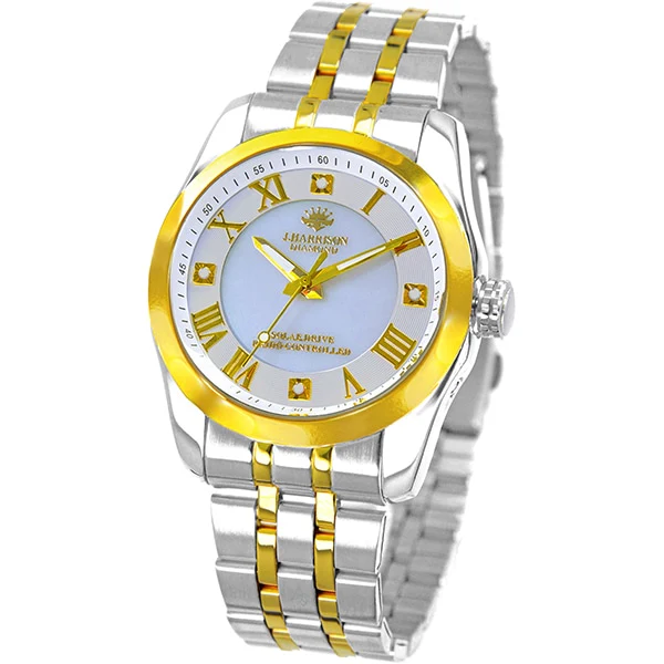 No Brand JH-096A-MGW Solar Radio-Controlled Watch Metal Strap White Elegant Design Water Resistant Eco-Friendly