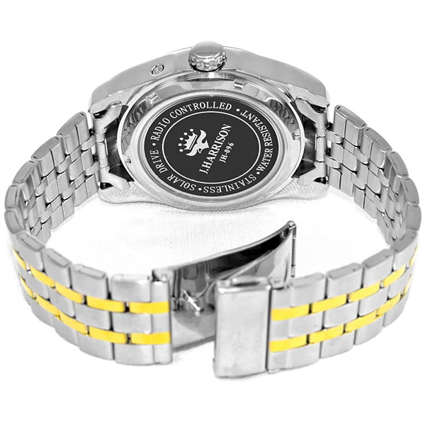 No Brand JH-096A-MGW Solar Radio-Controlled Watch Metal Strap White Elegant Design Water Resistant Eco-Friendly - Image 5