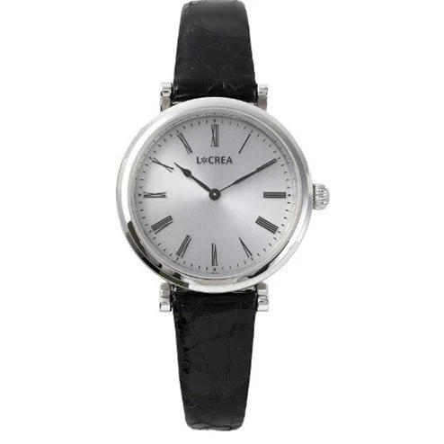 No Brand LC2102-SSCBK Vintage Solar-Powered Women's Watch Genuine Leather Strap Elegant Design Stylish Timepiece