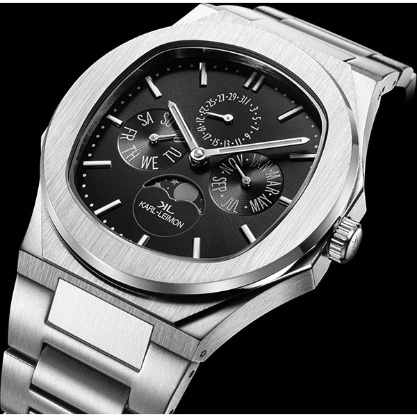 No Brand M1BK01 Stylish Analog Design Water Resistant Durable Stainless Steel Band Elegant Timepiece