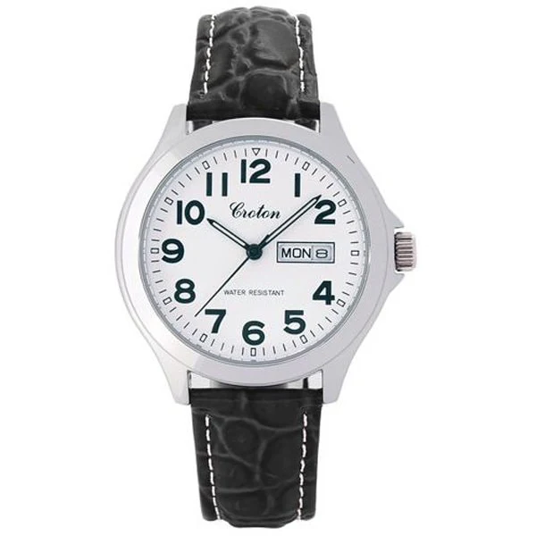 No Brand RT-179M-06 Stylish Men's Watch with Genuine Leather Band Water Resistant Elegant Design