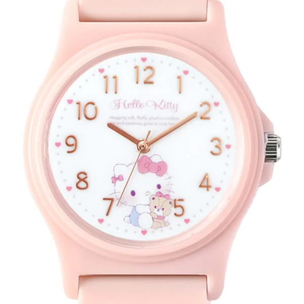 No Brand SNR002-1 Pastel PVC Watch Cute Kitty Design Lightweight Water-Resistant Fashionable Accessory