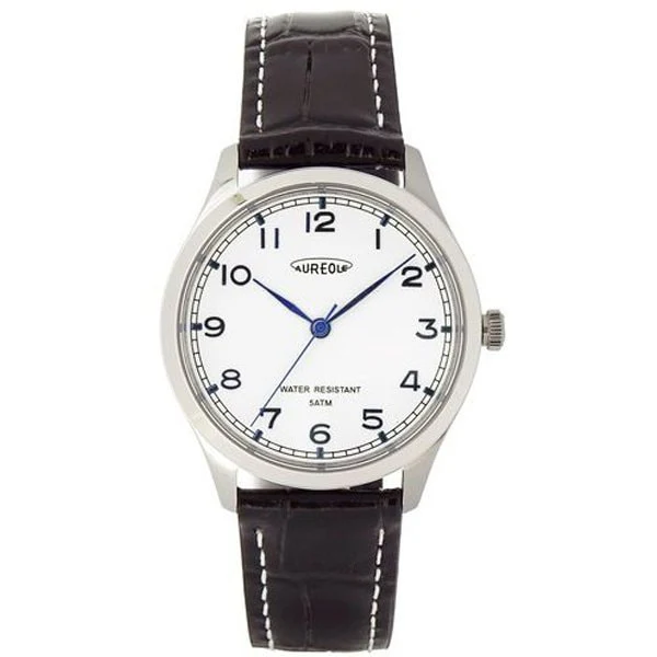 No Brand SW-624M-B Men's Leather Band Japanese-Made Watch Stylish Design Durable Construction Water Resistant Elegant