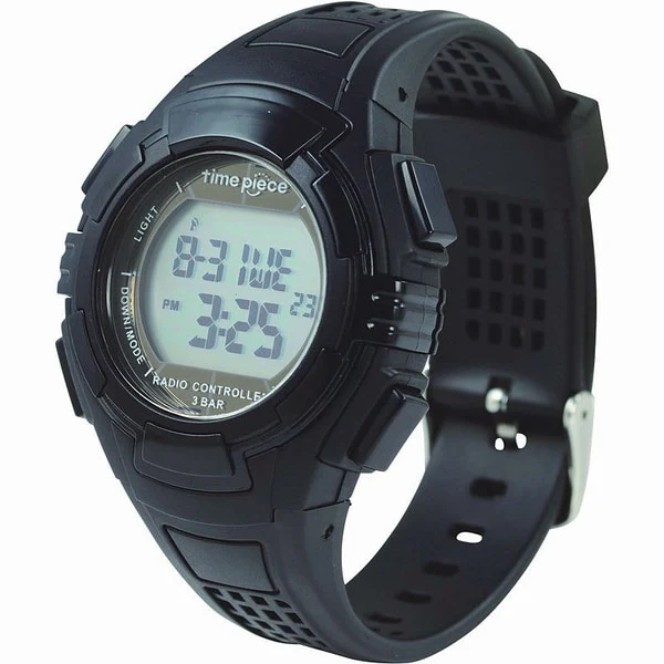 No Brand TPW-002BK Dual Power Radio-Controlled Watch Stylish Black Design Water Resistant Eco-Friendly Features