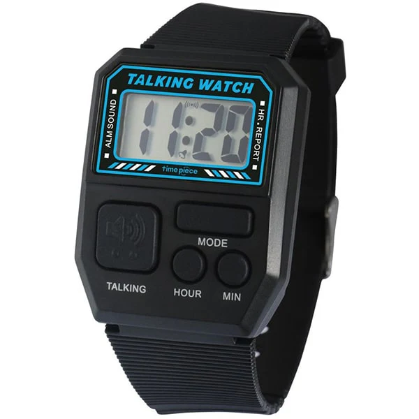 No Brand TPW101T-BK Digital Talking Watch Lightweight Waterproof Adjustable Strap Voice Function
