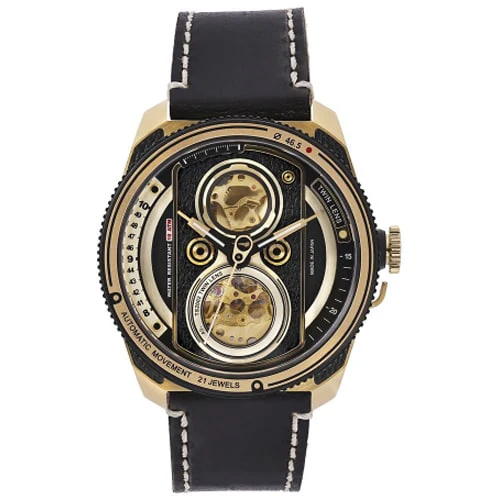 No Brand TS2002B TwinLens Automatic Men's Watch - Elegant Design - Durable Leather Strap - Water Resistant - Precision - Image 3