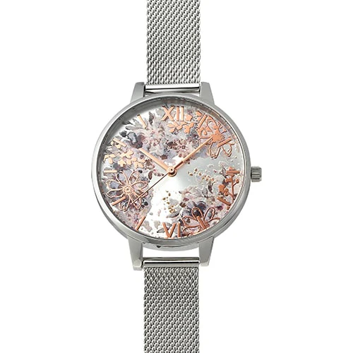 OLIVIA BURTON OB16VM46 Abstract Florals Design 34mm Metal Band Water Resistant 2 Year Warranty
