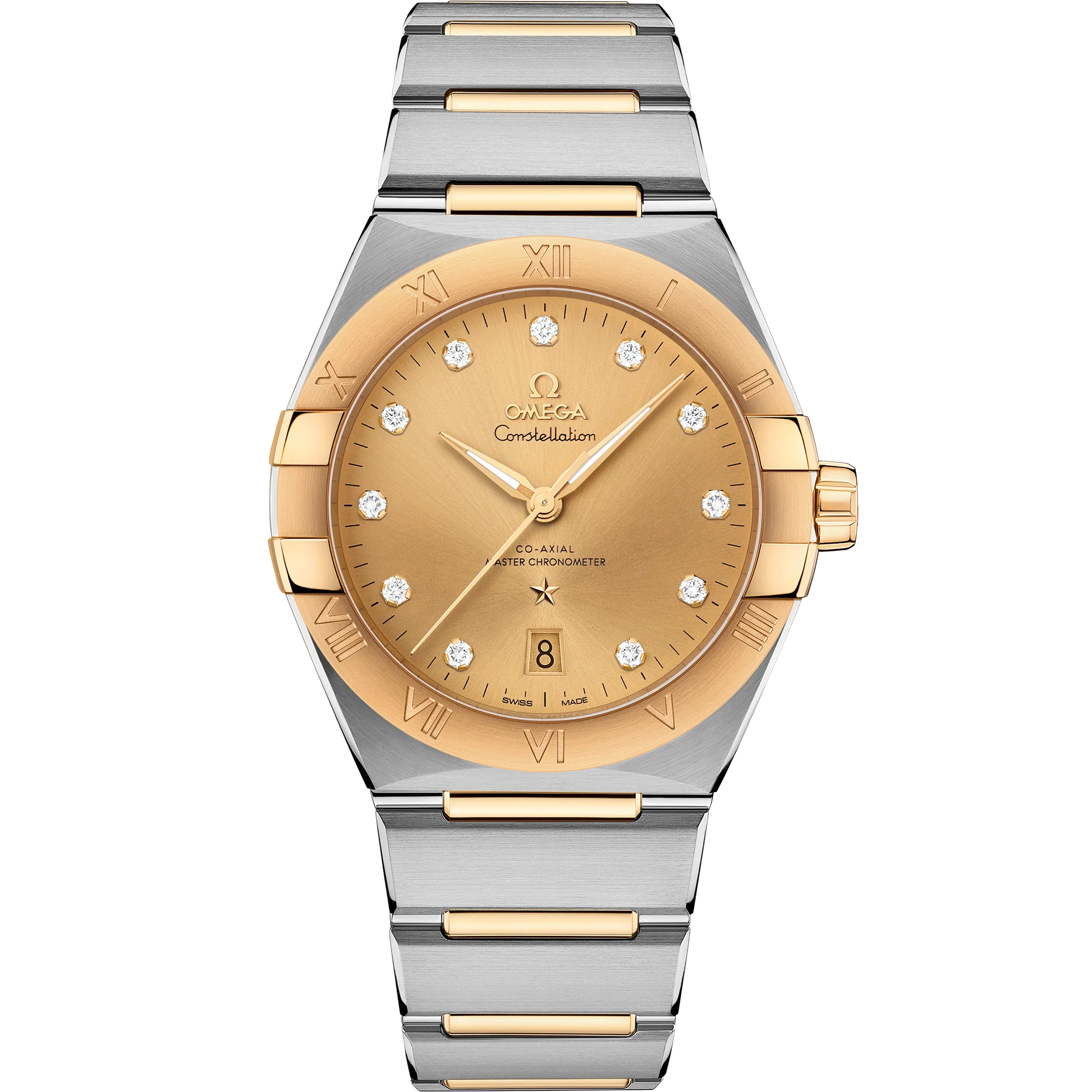 OMEGA 131.20.39.20.58.001 CONSTELLATION 39 mm, steel ‑ yellow gold on steel ‑ yellow g