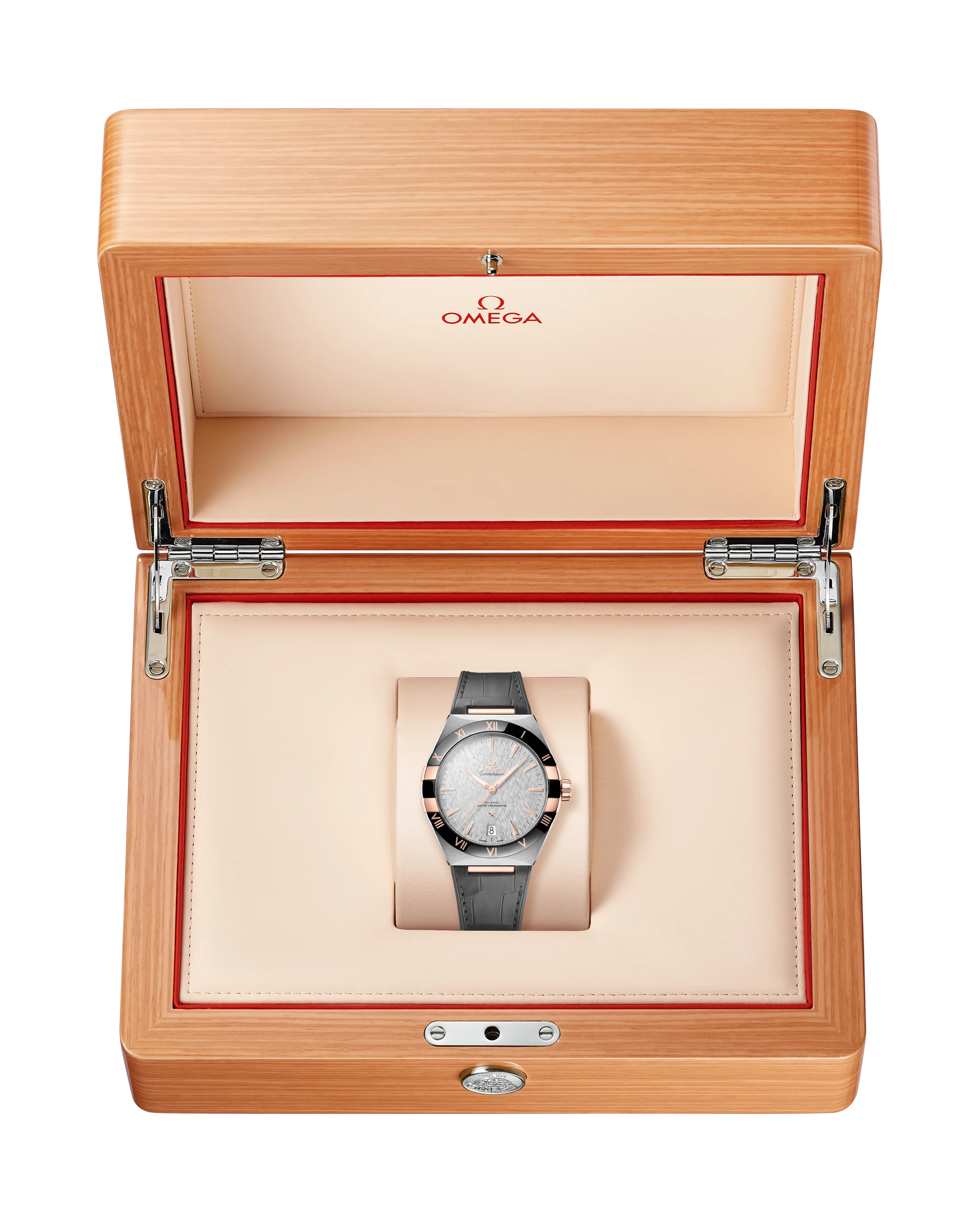 OMEGA 131.23.41.21.06.001 CONSTELLATION 41 mm, steel ‑ Sedna™ gold on leather strap - Image 3