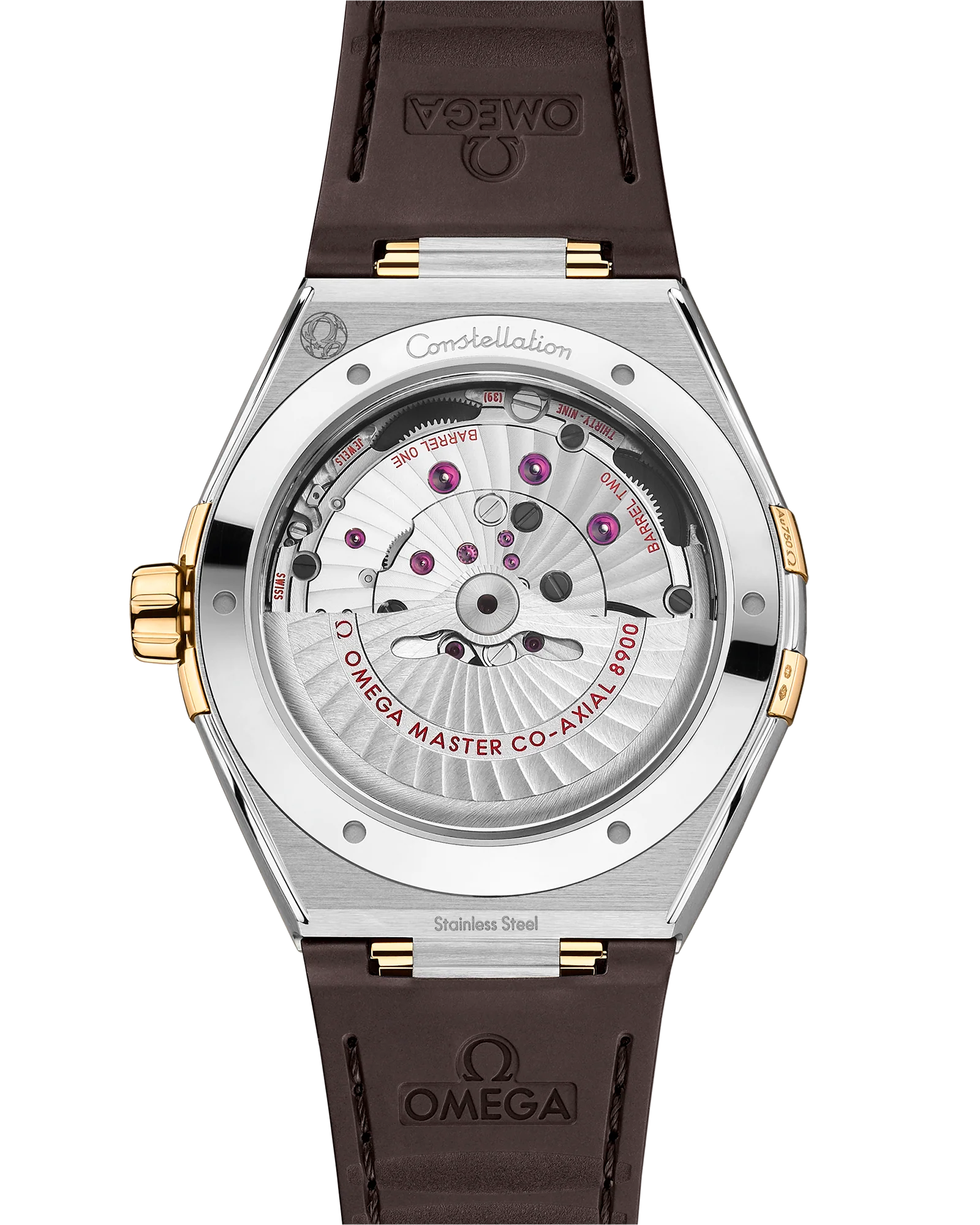 OMEGA 131.23.41.21.06.002 CONSTELLATION 41 mm, steel ‑ yellow gold on leather strap - Image 2