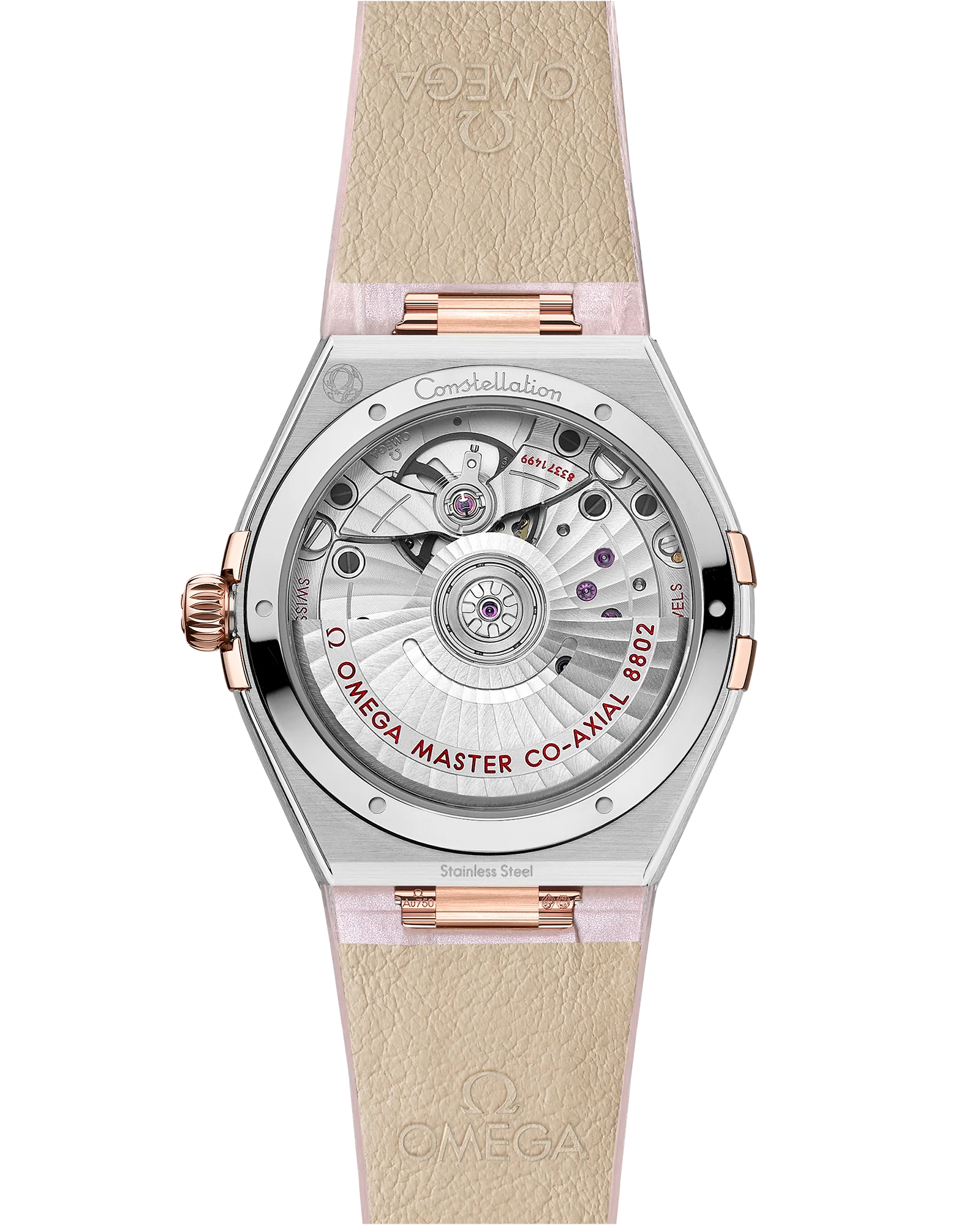 OMEGA 131.28.34.20.55.001 CONSTELLATION 34 mm, steel ‑ Sedna™ gold on leather strap - Image 2