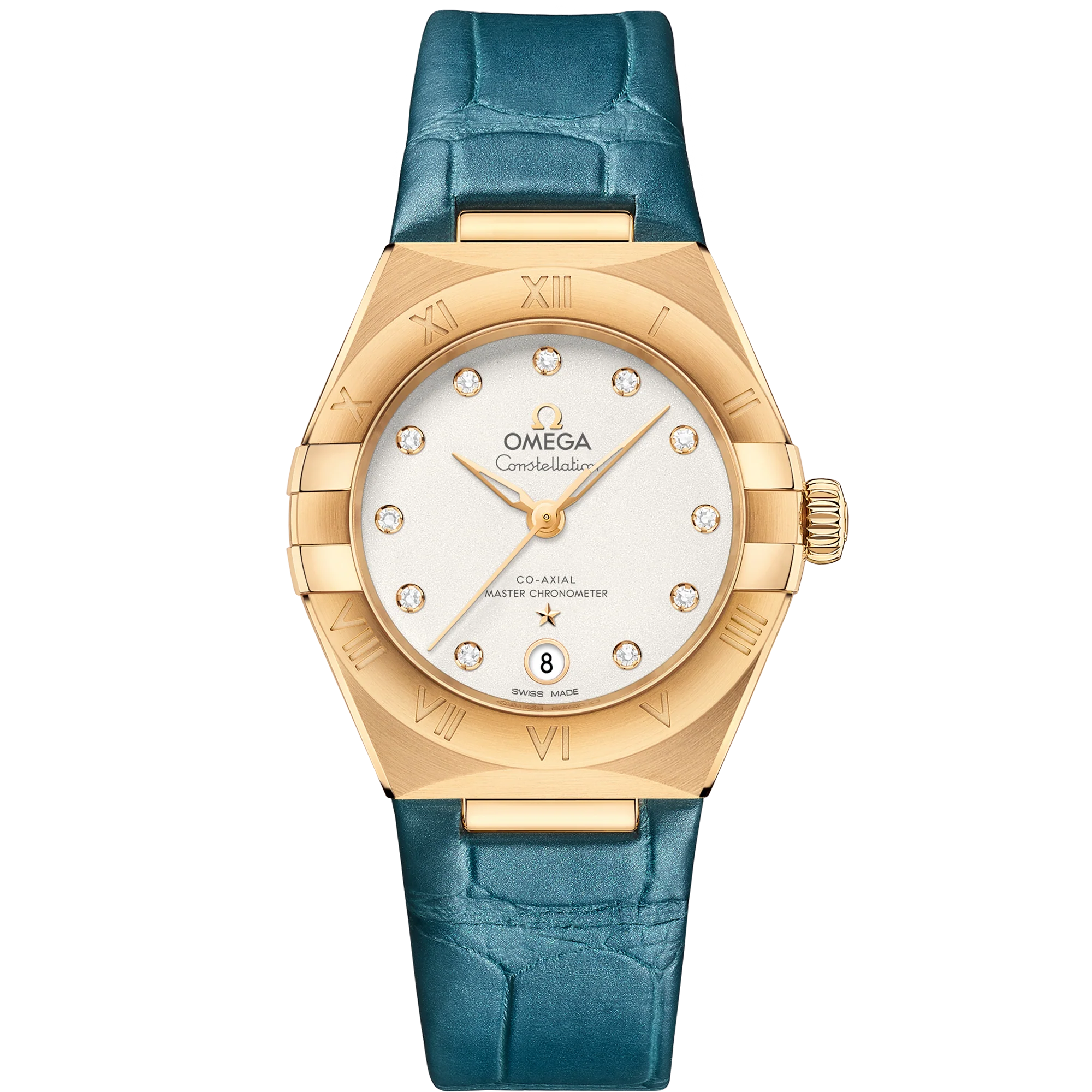 OMEGA 131.53.29.20.52.001 CONSTELLATION 29 mm, yellow gold on leather strap