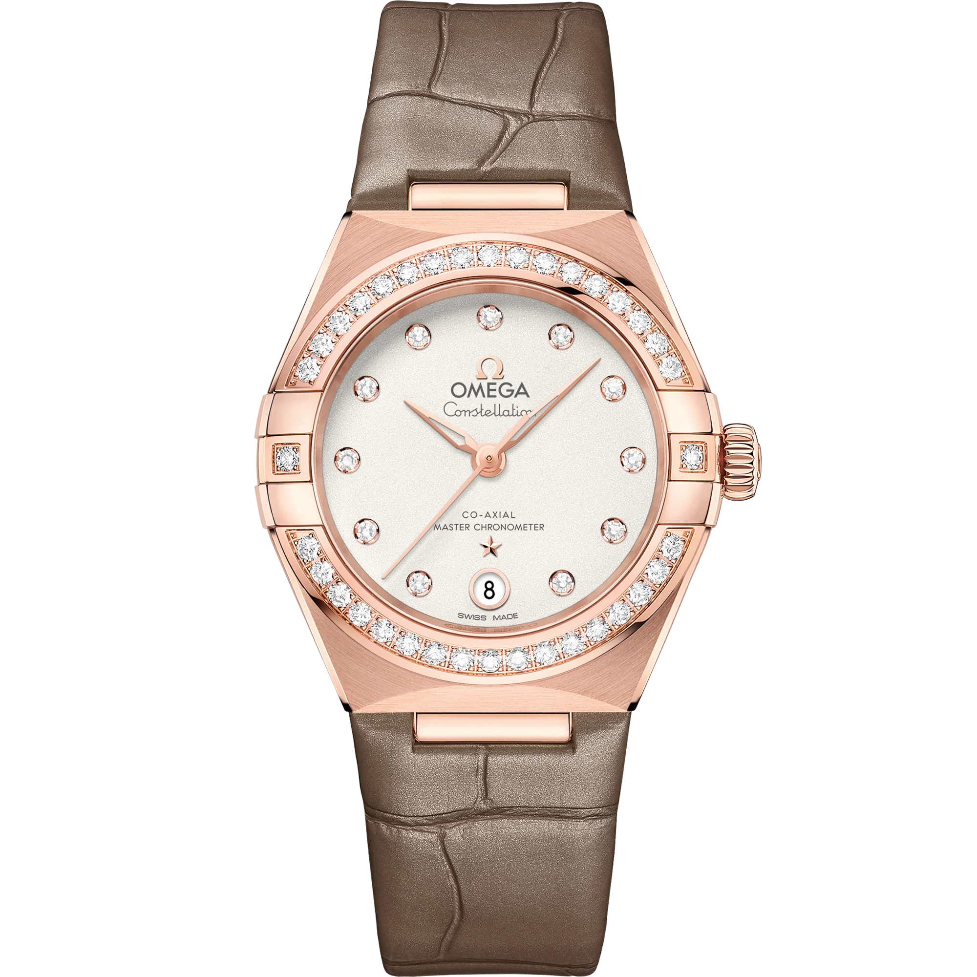 OMEGA 131.58.29.20.52.002 CONSTELLATION 29 mm, Sedna™ gold on leather strap