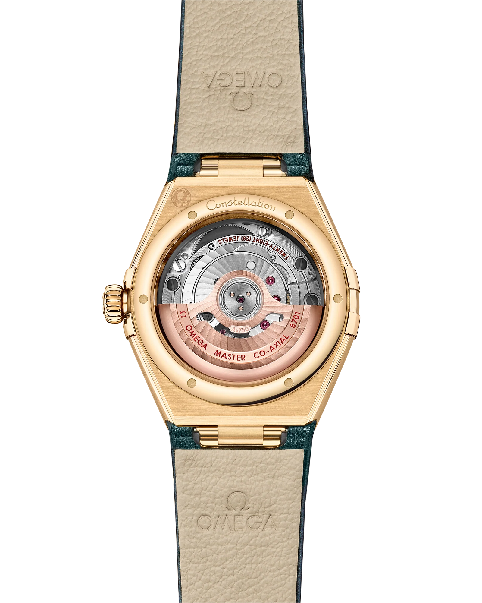 OMEGA 131.58.29.20.58.001 CONSTELLATION 29 mm, yellow gold on leather strap - Image 2