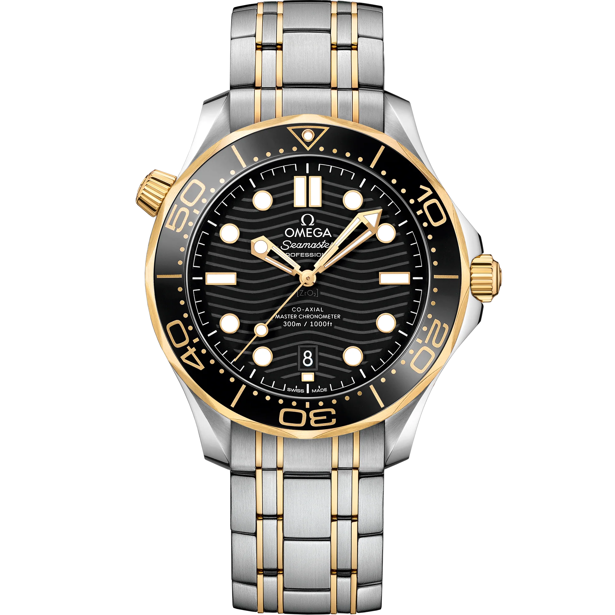 OMEGA 210.20.42.20.01.002 SEAMASTER DIVER 300M 42 mm, steel ‑ yellow gold on steel ‑ y