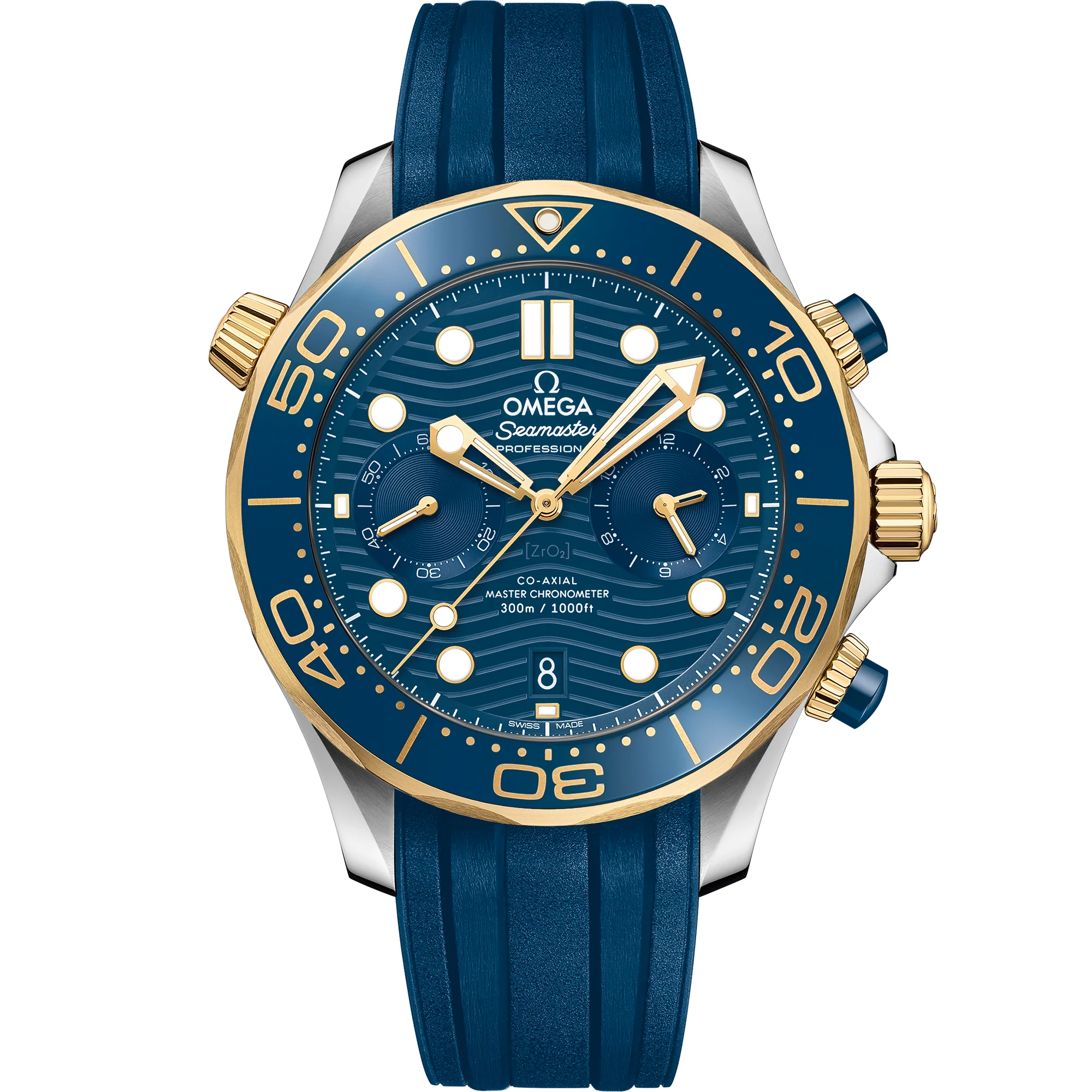 OMEGA 210.22.44.51.03.001 SEAMASTER DIVER 300M 44 mm, steel ‑ yellow gold on rubber st