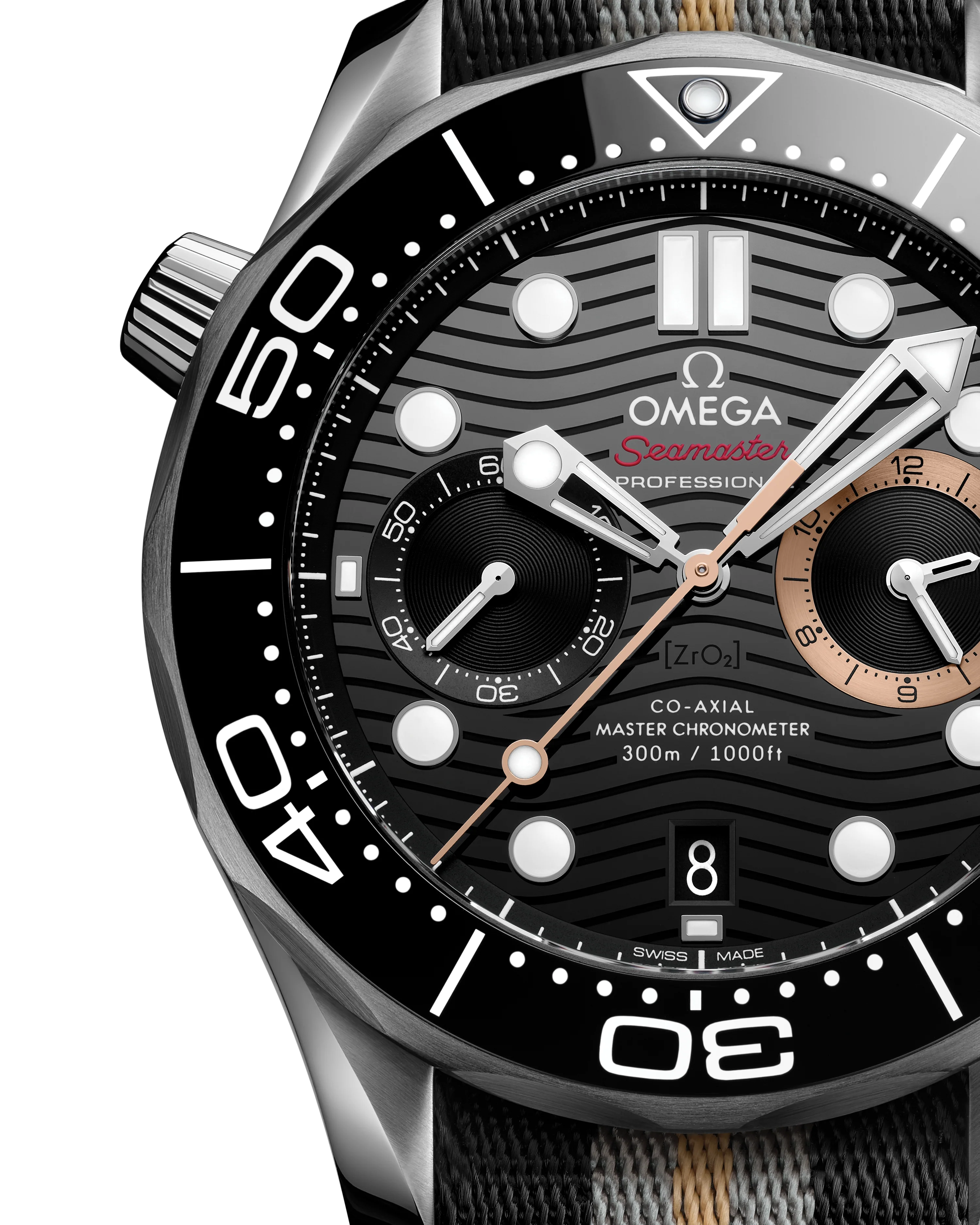 OMEGA Seamaster Diver 300M 210.32.44.51.01.002 Automatic 44mm Men's Watch with Stainless Steel NATO Strap