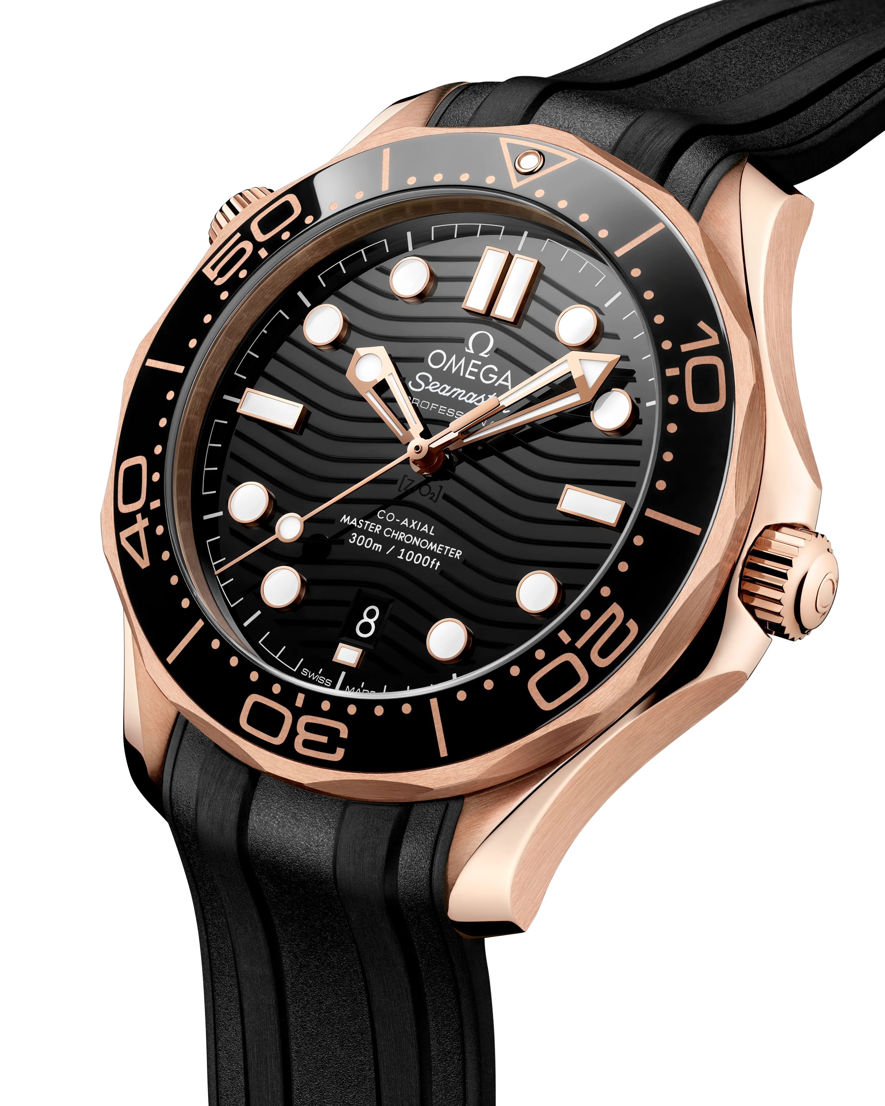 OMEGA 210.62.42.20.01.002 SEAMASTER DIVER 300M 42 mm, Sedna™ gold on rubber strap - Image 3