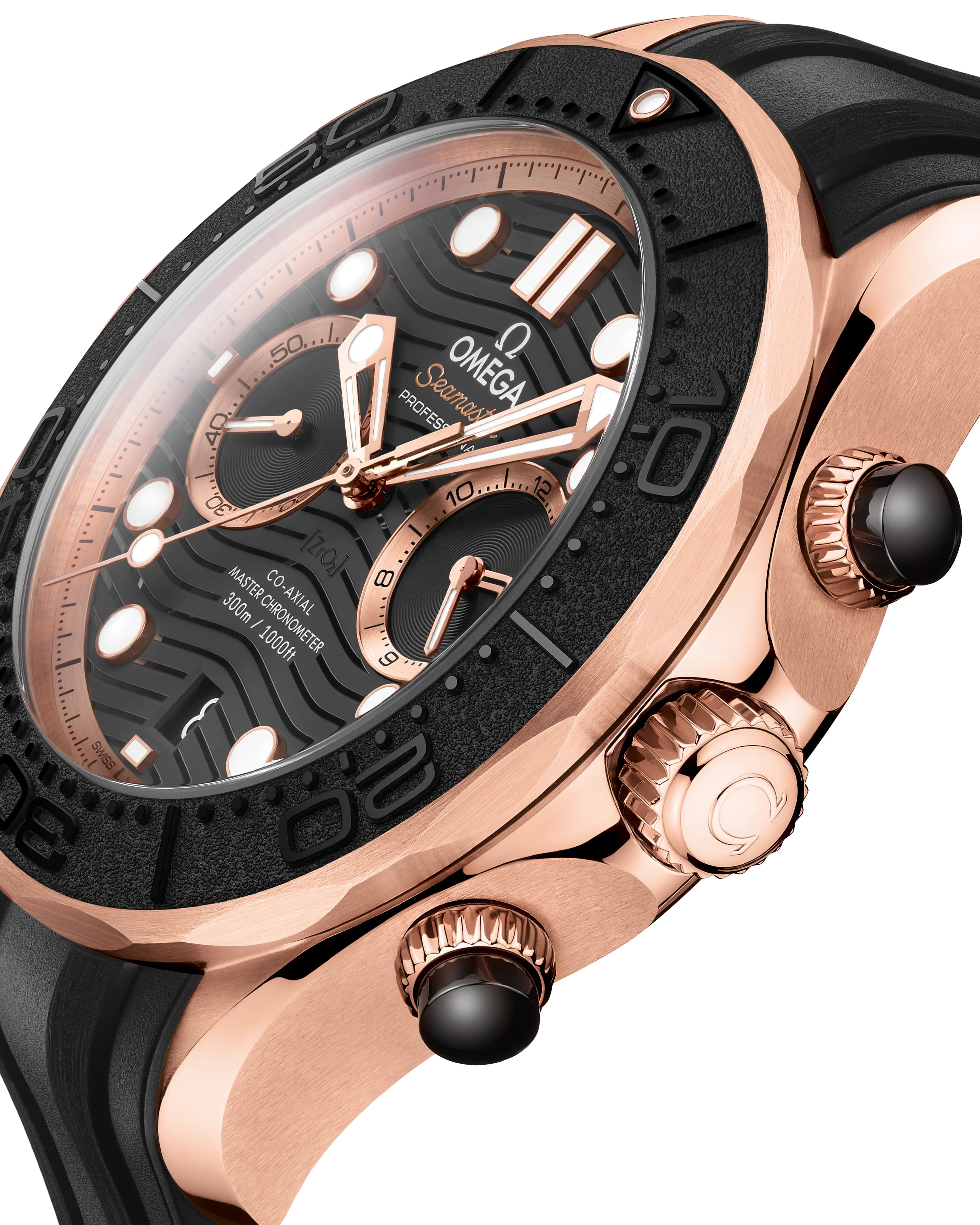 OMEGA 210.62.44.51.01.001 SEAMASTER DIVER 300M 44 mm, Sedna™ gold on rubber strap - Image 3