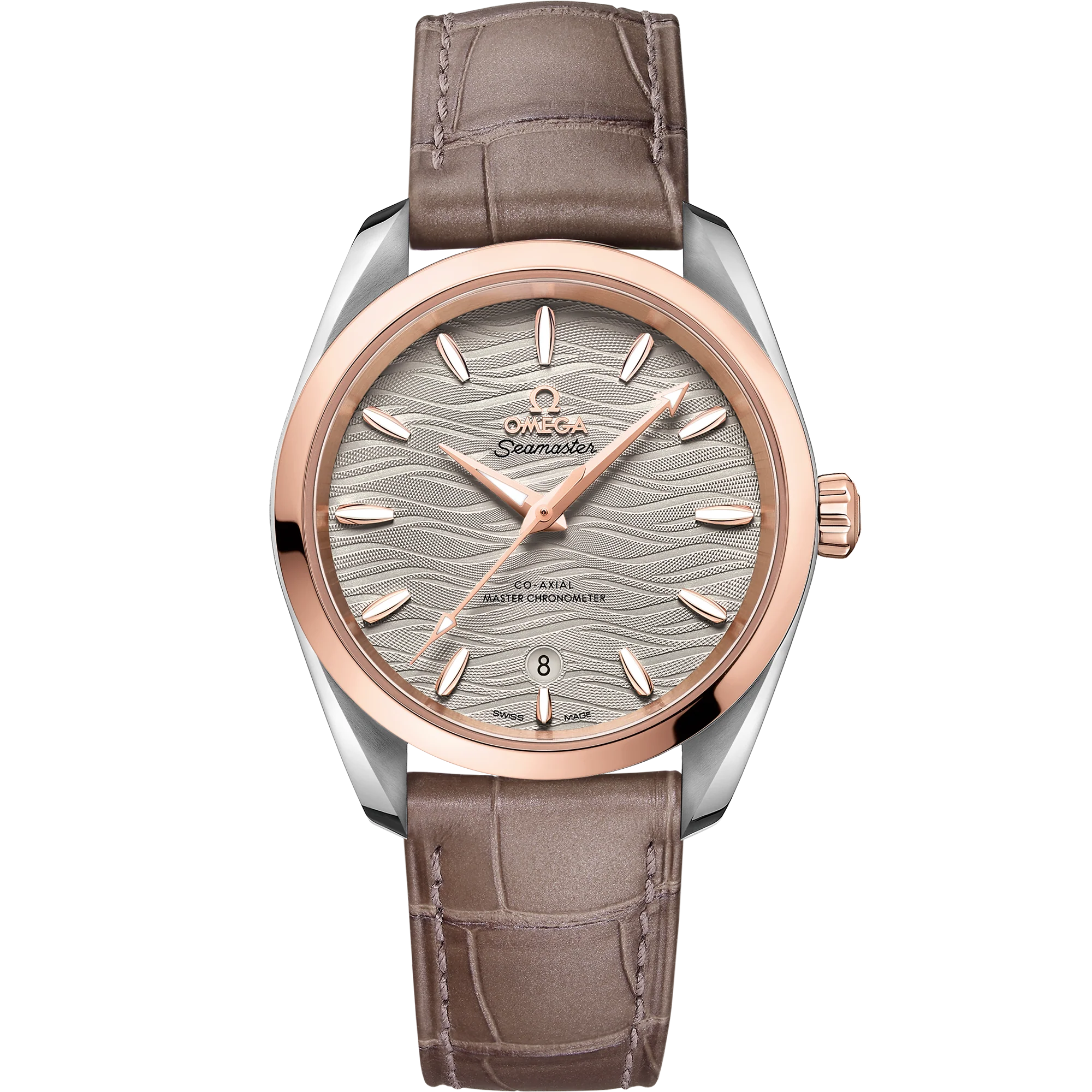 OMEGA 220.23.38.20.06.001 SEAMASTER AQUA TERRA 150M 38 mm, steel ‑ Sedna™ gold on leat