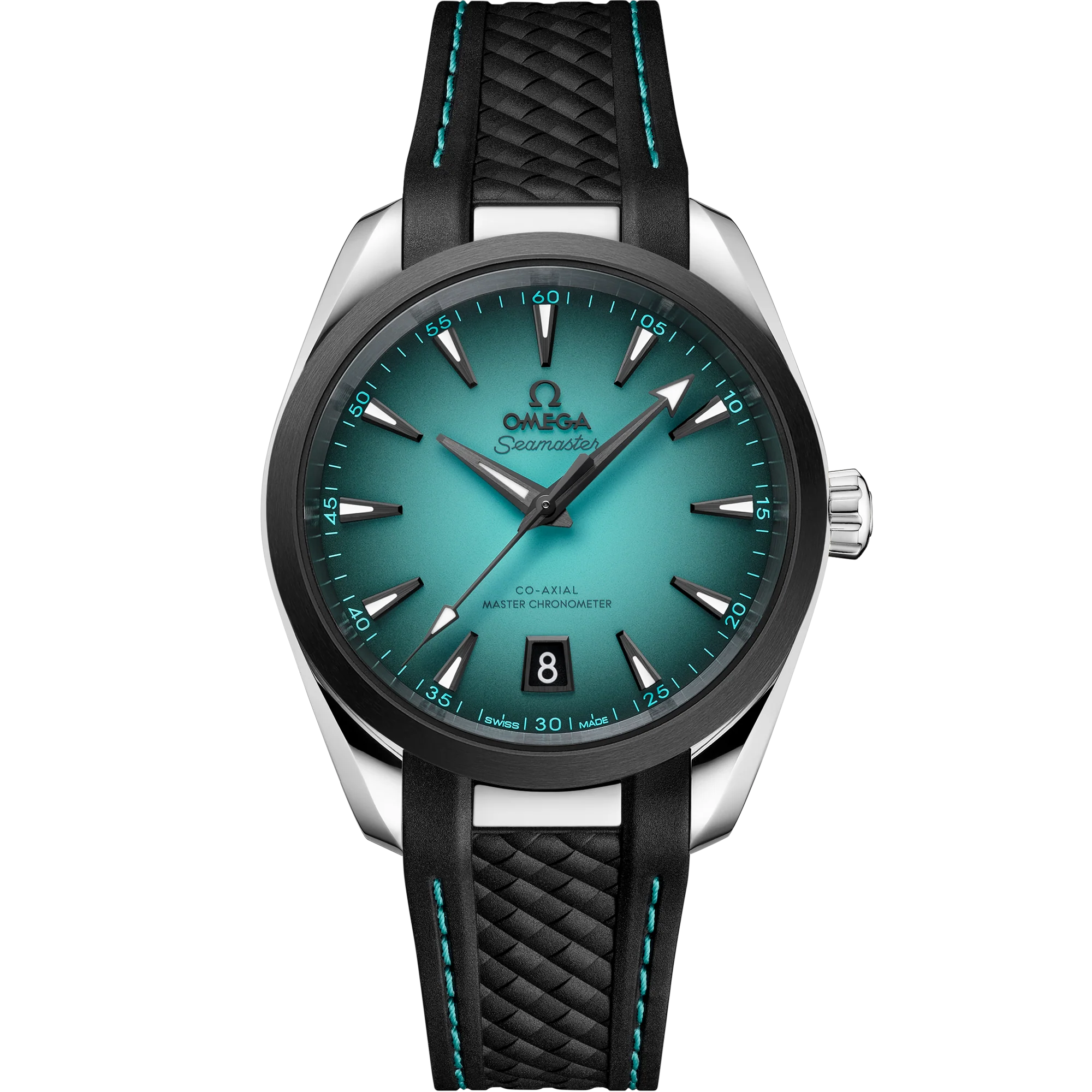 OMEGA 220.32.38.20.03.001 NEW SEAMASTER AQUA TERRA 150M 38 mm, steel on rubber strap