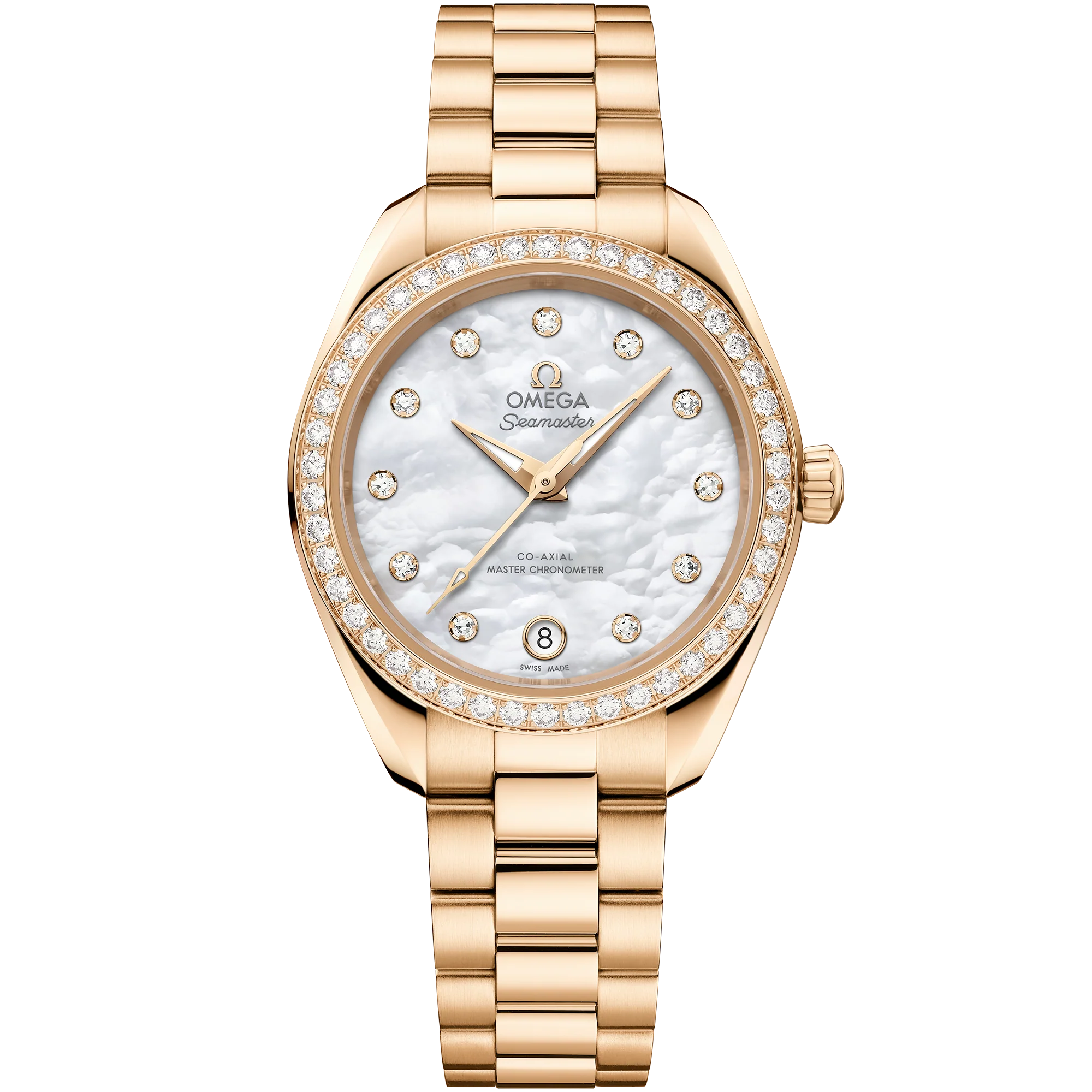 OMEGA 220.55.30.20.55.001 NEW SEAMASTER AQUA TERRA 150M 30 mm, Moonshine™ gold on Moon